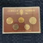 Vintage Norway 1996 Coins Of Norway, 5 Coin Set, Uncirculated, Sealed 