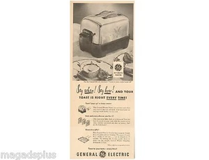 1949 G.E. Chrome Toaster Vintage Print Ad Original - Picture 1 of 1