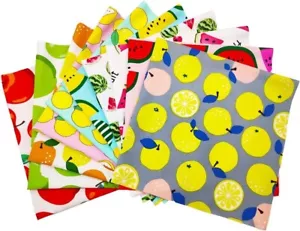 Pacchetti tessuto cotone frutta 10 pezzi 16x20" per trapuntatura cucito fai da te artigianato patchwork - Foto 1 di 13