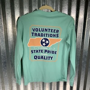 Volunteer Damen T-Shirt Tennessee Blau Grün Grafik Langarm Größe Small - Bild 1 von 12