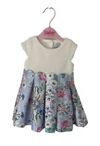 Robe patineuse jupe fleurie blanche manches courtes Lola Maverick neuve avec étiquette 3 6 mois - Photo 1/6