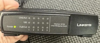 Cisco Linksys 5 Port 10/100 Workgroup Switch EZXS55W ver 4.2 No POWERSUPPLY Used - Image 1 of 4