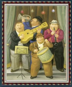 "PINTURA AL ÓLEO ARTÍSTICA REPRODUCCIÓN DE FERNANDO BOTERO Hombre Graso SOBRE LIENZO 30""X40" - Imagen 1 de 2