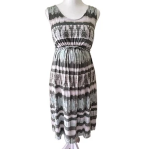 LIZ LANGE Maternity Tie Dye Tie Waist Sleeveless Loose Comfortable Tank Dress M - Picture 1 of 11