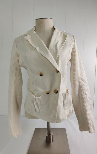 OFF WHITE Giacca in cotone foderata floreale bianco sporco catalogo SUNDANCE taglia 4 usata in ottime condizioni