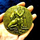 1938 Marcel Renard The Battle Of France Nude Knight French Art Deco Medal 80Mm
