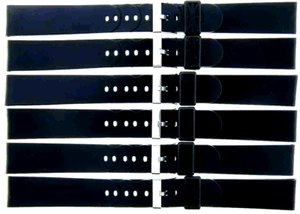 Lot of 6 Watch Bands 18MM PVC Black fit Casio, Timex and Other Watches, - Picture 1 of 2