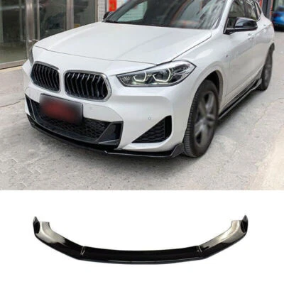 Alerón de parachoques delantero negro brillante para BMW X2 F39 2018 2019-2021 1 PIEZA Foto 1 de 4