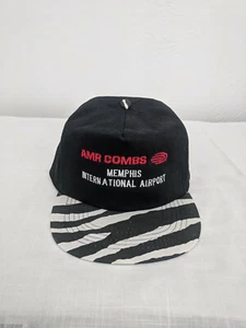 Vintage AMR Combs Memphis International Airport Trucker Snapback Mütze Zebramuster - Bild 1 von 4