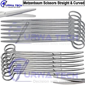 12 Pezzi Forbici Metzenbaum Dritte/Curve 6" Strumenti Chirurgici Veterinari - Foto 1 di 5
