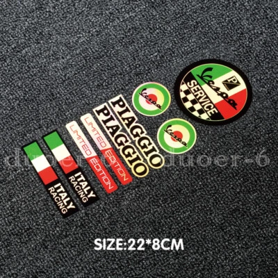 Motorcycle Laser Emblem Decals for Vespa PIAGGIO ITALY Bike Reflective Stickers - Image 1 of 2
