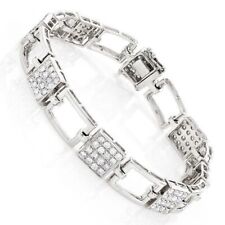 Handmade Mens Bracelet 925 Sterling Silver Round White For Daily Wear CZ Jewelry