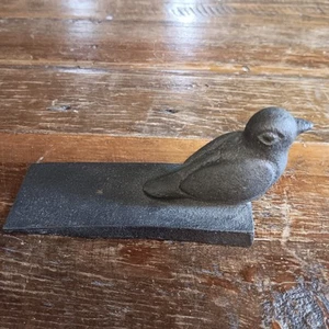 Bird Doorstop Wedge Cast Iron Rustic Brown Antique Style Decor - Picture 1 of 13