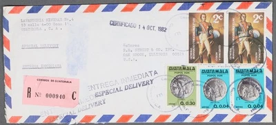 MayfairStamps Guatemala 1982 Par General Bernardo O'Higgins Riquelme Registrado Foto 1 de 2