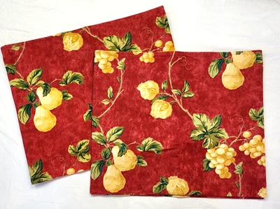 2 cenefas Waverly Mistral rojas fruta amarilla dorada 76x16 cada una espalda desvanecimiento solar Foto 1 de 4