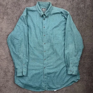 Vintage 90s Woolrich Chamois Shirt Men XL Teal Blue Heavy Flannel Made in USA - Bild 1 von 11