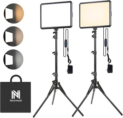 Kit de iluminación para fotografía de 2 unidades, kit de luz de video LED NiceVe - Изображение 1 из 4