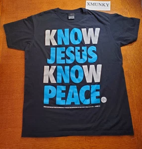 Vintage Not of This World NOTW Know Jesus Know Peace 2 Peter 1:2 XL schwarz schön! - Bild 1 von 15
