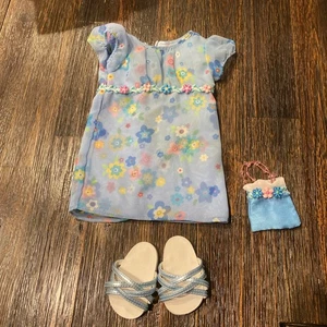 Pleasant Company American Girl Frühling Blumen Kleid, Schuhe & Tasche - Bild 1 von 7