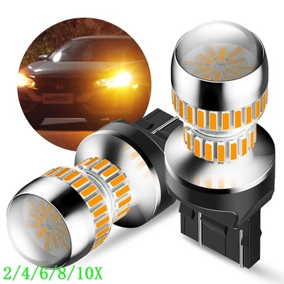 LED Turn Signal Lights 7443 7440 AMBER Bulbs For Jeep Grand Cherokee 11-21 2/10x - Image 1 of 4