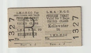 Irish Railway Ticket LMS NCC Kellswater to ... 3rd Privilege Single Edmondson - Picture 1 of 1