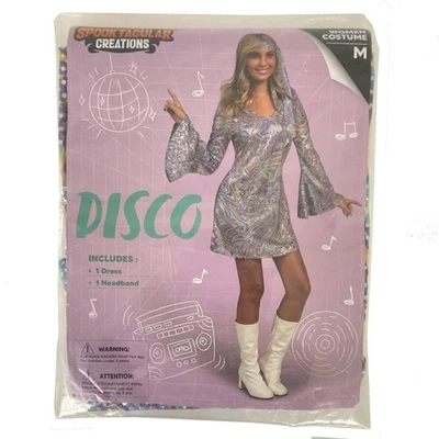Spooktacular Creations DISCO MINI DRESS SPARKLY Halloween Party Costume Sz M - Image 1 of 4