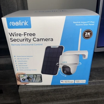 ReoLink Argus PT Plus Wire-Free Security Camera w/ Solar Panel Works With Alexa - Image 1 of 4