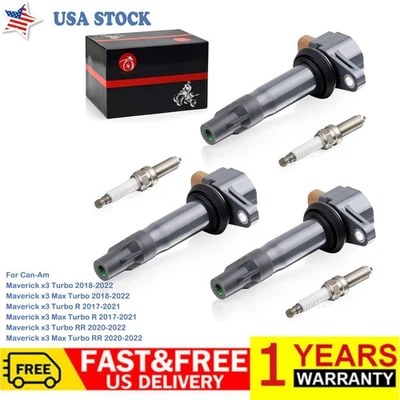 3X Ignition Coil Stick & Spark Plug 2017-2021 For Can-Am Maverick x3 Max Turbo R - Image 1 of 4