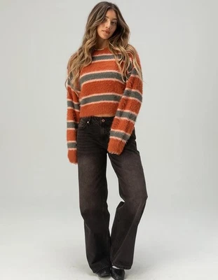 Suéter Recortado a Rayas Difusas Inclinación Completa Para Mujer Talla Pequeña Nuevo con Etiquetas Óxido Suave Nuevo Foto 1 de 4