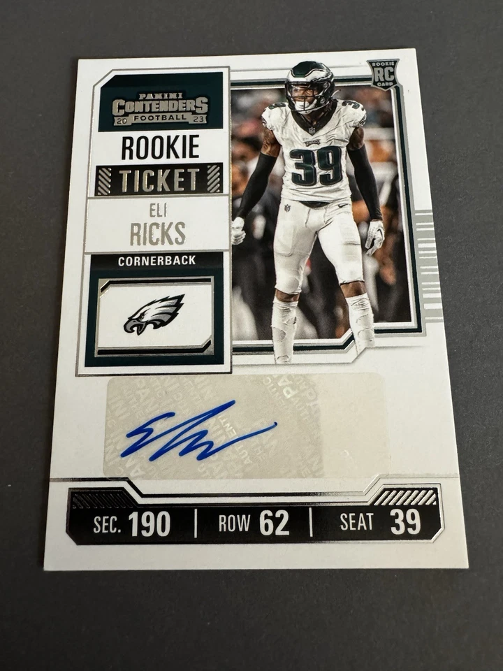 2023 Panini Contenders Eli Ricks Rookie Ticket Auto RC Philadelphia Eagles - Image 1 of 4