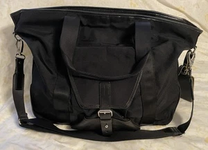 Bolso de Mano Mensajero Laptop SAKS FIVE AVE. Por DAVID CHU Negro Nylon/Cuero - Imagen 1 de 11