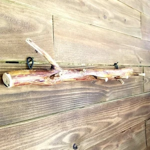 Coat Hat Key Rack Handmade Rustic Log Cabin Wall Cedar Entry Way Decor Art - Picture 1 of 8