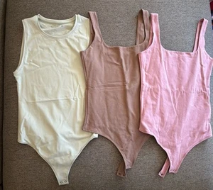 Abercrombie & Fitch Lot Of 3 Soft Square High Neck Bodysuits Size Medium - Picture 1 of 3
