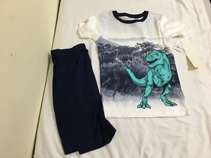 New Carter's Boys Dinosaur Pajama set Snug Fit Shorts White Navy Blue many sizes - Picture 1 of 1