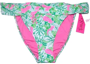 Lilly Pulitzer Trey Bikinihose 14 Damen Botanical Green Just Wing It Neu mit Etikett - Bild 1 von 2