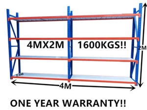 NEW 4Mx2M!!! 1600KG!!! Garage Warehouse Steel Storage Shelving Shelves Racking - Picture 1 of 6