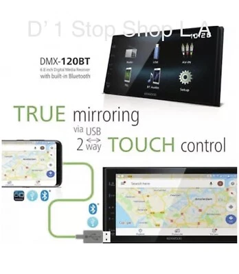 Kenwood DMX120BT Bluetooth Digital Multimedia Receiver 6.8" 2DIN Car Stereo   - Image 1 of 4