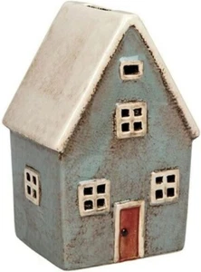 MONEY BOX Ceramic Village Pottery Grey Cottage House Piggy Bank Gift 15cm - Picture 1 of 2