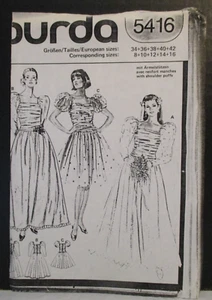 Burda Pattern 5416 Misses Bridal Gown Long & Short Formal Dresses Size 8-16 - Picture 1 of 6