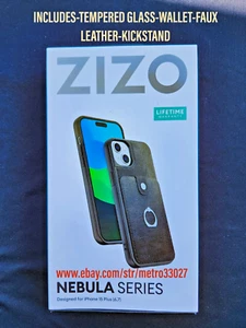 FOR APPLE IPHONE 15 PLUS ZIZO NEBULA SERIES WALLET CASE w TEMPERED GLASS - Picture 1 of 10
