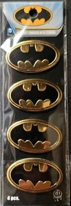 BATMAN METAL STICKER "4 MINI PACK" (DISCONTINUED) 1 5/8 X 1" SIZE GREAT GIFT - Picture 1 of 2
