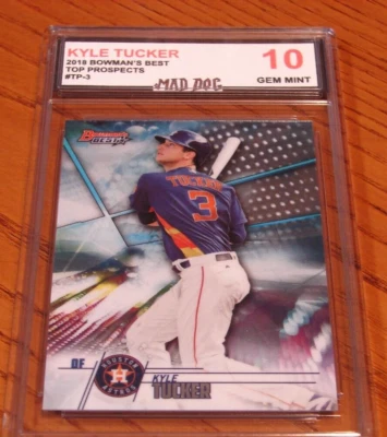 KYLE TUCKER Rookie****2018 Bowman BEST***Gem MINT 10***ASTROS***Mad Dog GRADED - Image 1 of 2