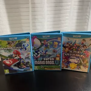 💿Nintendo Wii U-3xGames -Super Smash Bros+Super Mario+Mario Kart-VGC--Tested-- - Picture 1 of 16