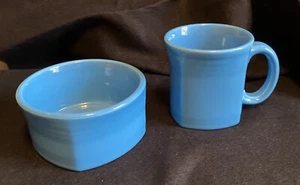 Homer Laughlin FIESTA PEACOCK BLUE Square Soup Cereal Bowl, Mug - Picture 1 of 5