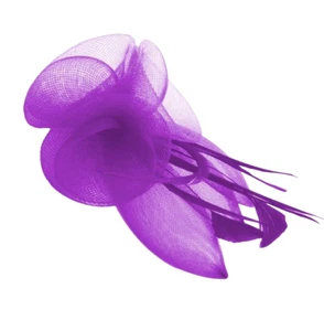 Lila gewundenes Netz Blumen Blütenblätter & Federkamm Faszinierend Hochzeitsrennen - Bild 1 von 2