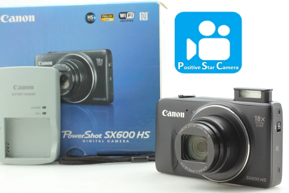 🎦VIDEO👀✨N MINT✨ Canon Power Shot SX600 HS Black Digital Camera From JAPAN - Image 1 of 4
