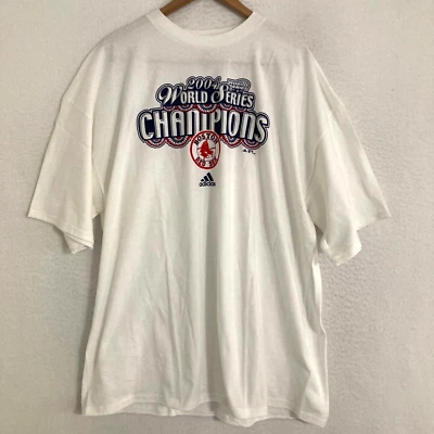 Camiseta de beisebol masculina vintage Adidas Boston Red Sox 2004 World Series Champions 2XL - Imagem 1 de 4