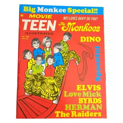 Movie Teen Illustrated Feb 1968 JEFFERSON AIRPLANE, MONKEES, THE DOORS, JAGGER Foto 1 de 4