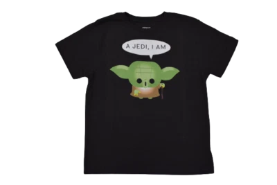 Star Wars Youth Boys Yoda Chibi A Jedi, I Am Black Tee Shirt New L - Image 1 of 4