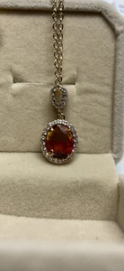 18k Gold-plated 18”Chain W-multiple Colors Sapphire Zircon Pendant - Picture 1 of 2